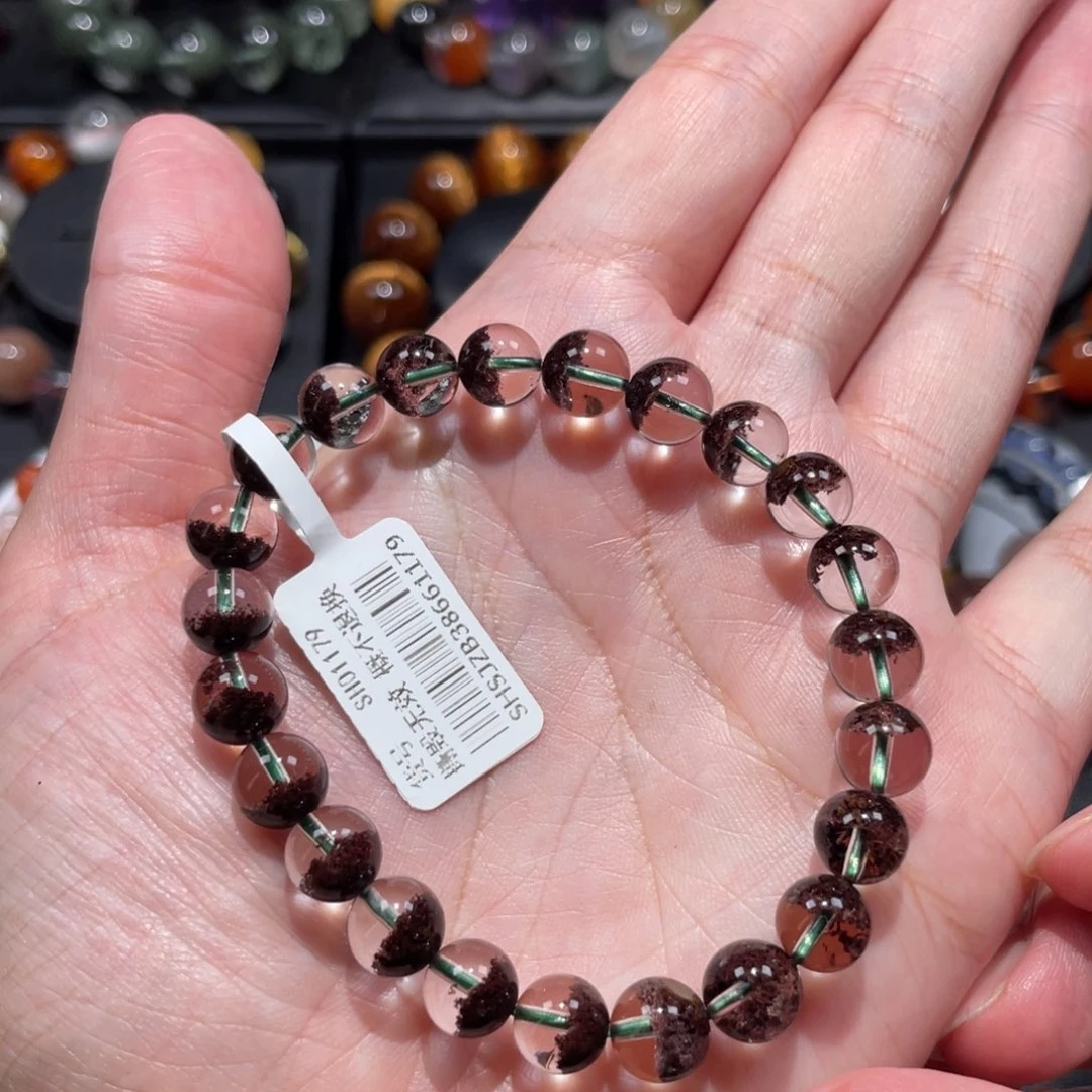 未镶嵌手链水晶红幽灵8mm