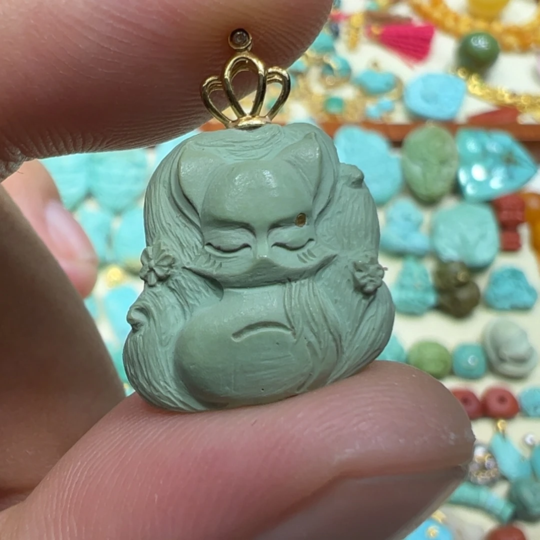 绿松石18K金镶嵌颈饰