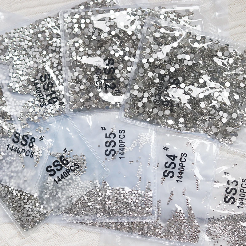 美甲平底钻饰品 奥钻水晶钻石奥钻白色玻璃水钻手机壳diy贴钻爆闪