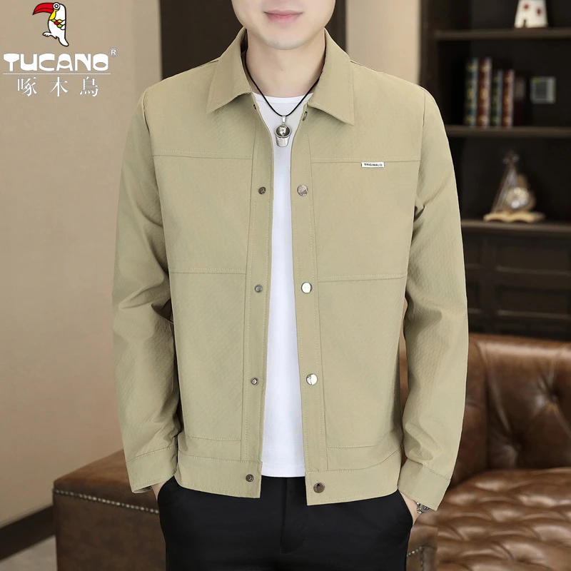 TUCANO/啄木鳥春季新款休闲高级感时尚拼接夹克男翻领外套潮流帅