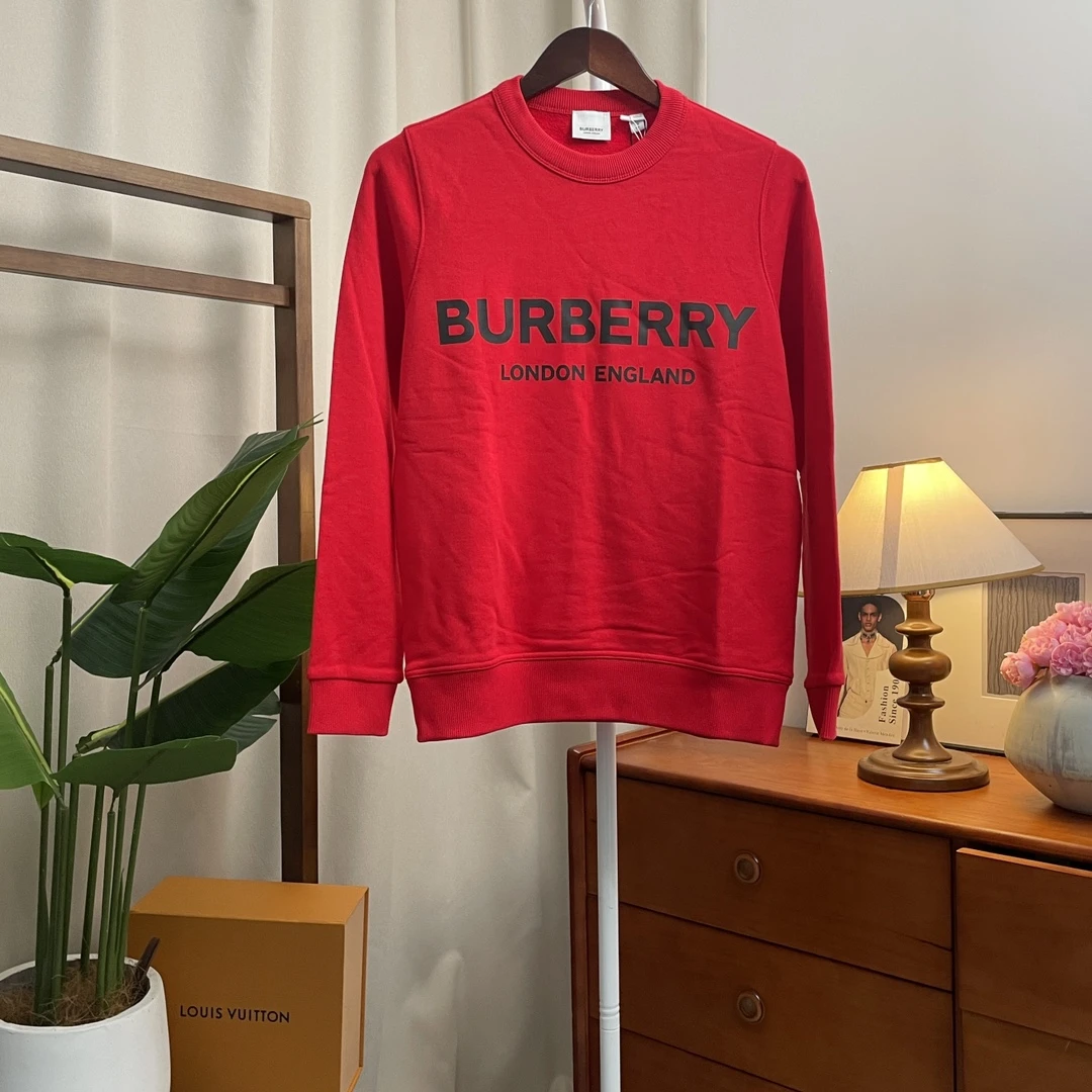 未使用 BURBERRY/博柏利 青奢荟/XS码/休闲红色字母套头卫衣82302