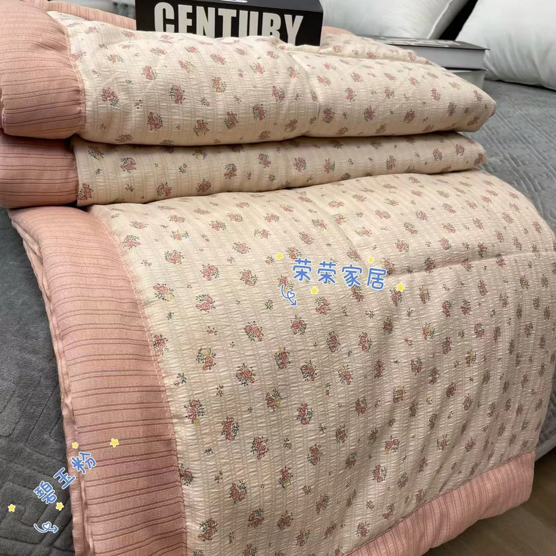 【RR荣荣】夏季新品-碧玉粉-双人200*230有氧双层纱夏被亲肤可机洗