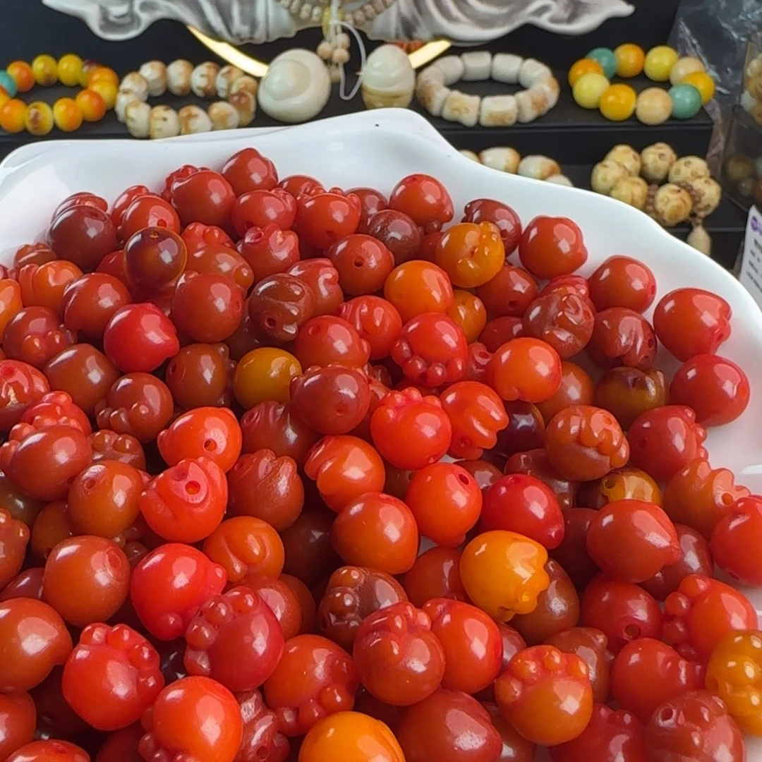 菩提根/象牙果吊坠微瑕卡12樱桃红猫爪100颗（处理福利）