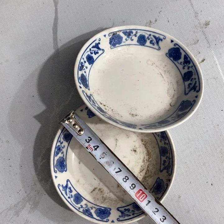 瓷片十厂青花碟子一对