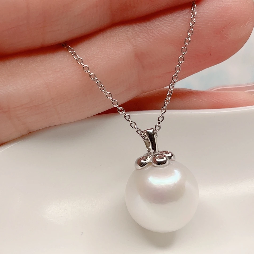 淡水珍珠银S925镶嵌吊坠(赠链)