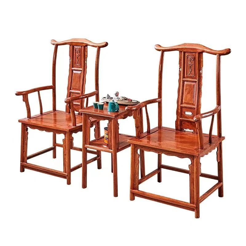 刺猬紫檀中式红木简约大官帽主人椅实木扶手靠背办公圈椅新中式