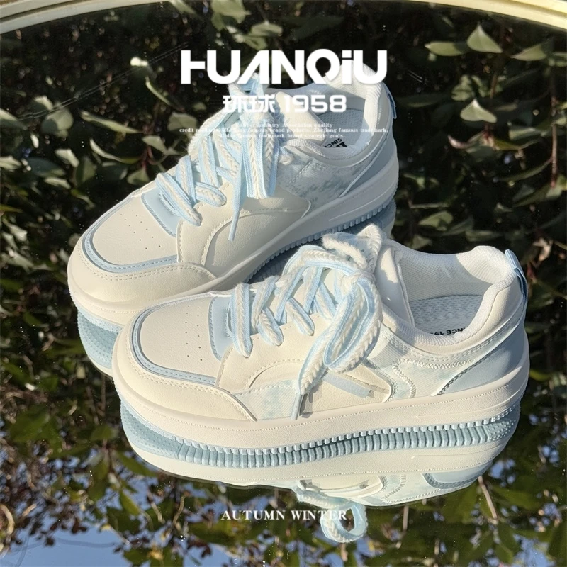 HUANQIU/环球厚底高颜值百搭潮流板鞋女鞋2025春季新款运动休闲鞋