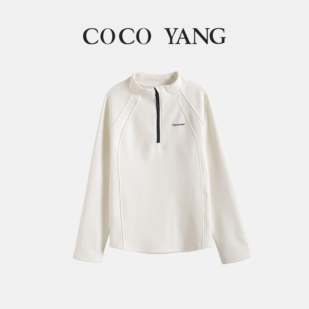 秋季女大童百搭长袖T恤洋气立领套头打底衫中学生极简风-SW116