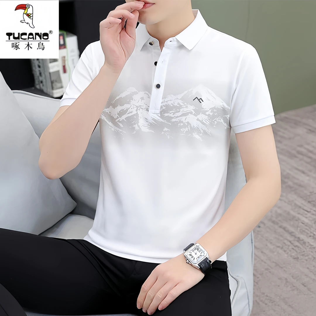 TUCANO/啄木鳥男时尚休闲夏季透气半袖百搭薄款潮流商务韩版翻领