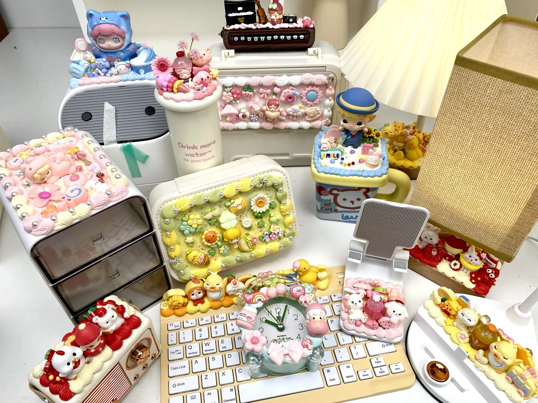 手工奶油胶个性DIY萌粒混套收纳摆件创意潮流星星工艺