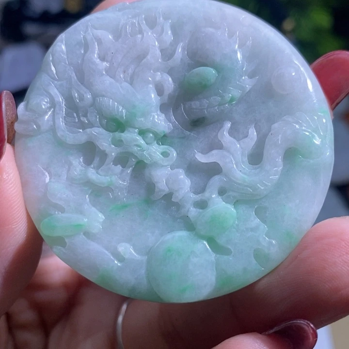 【闪购商品】翡翠挂件未镶嵌龙牌