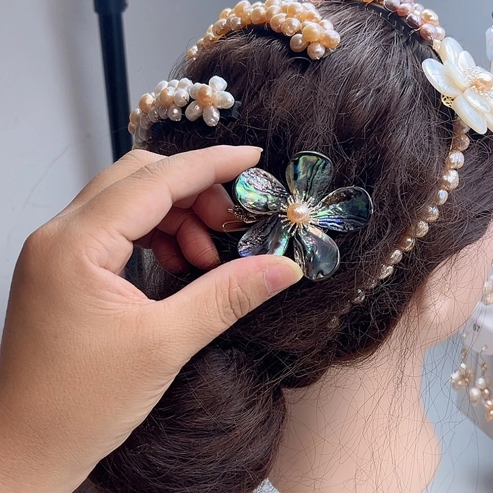 未镶嵌发夹淡水珍珠