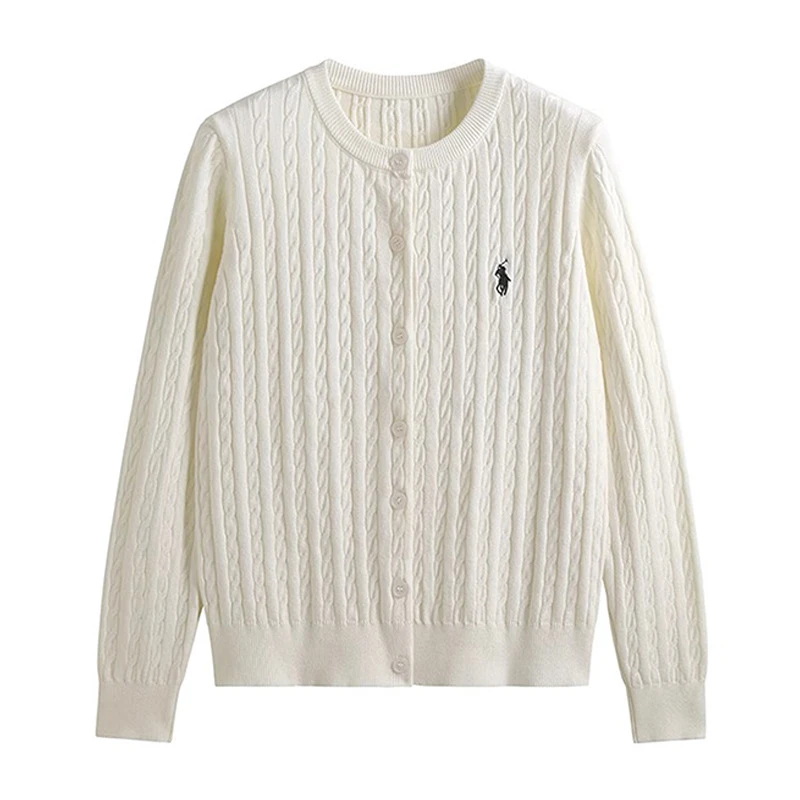 刺绣麻花针织开衫 J#