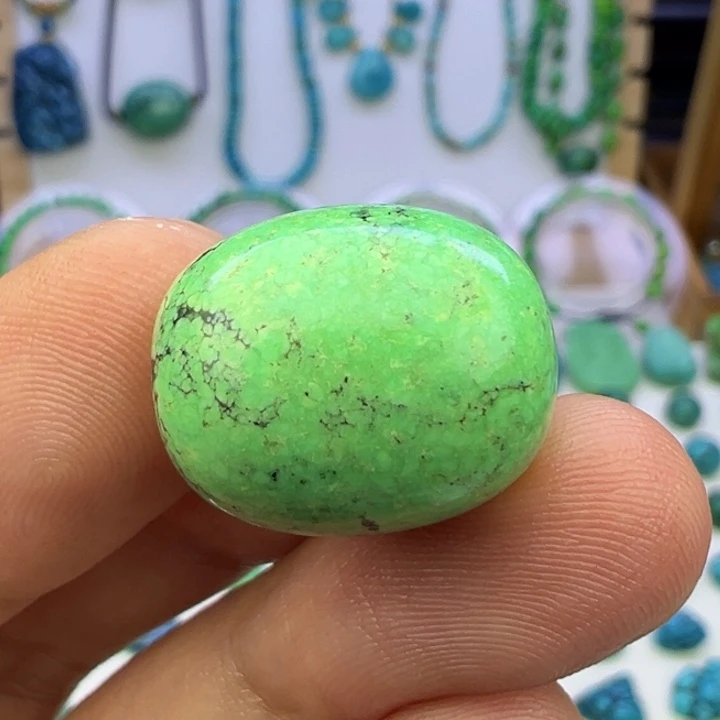 菜籽绿水草纹枣珠