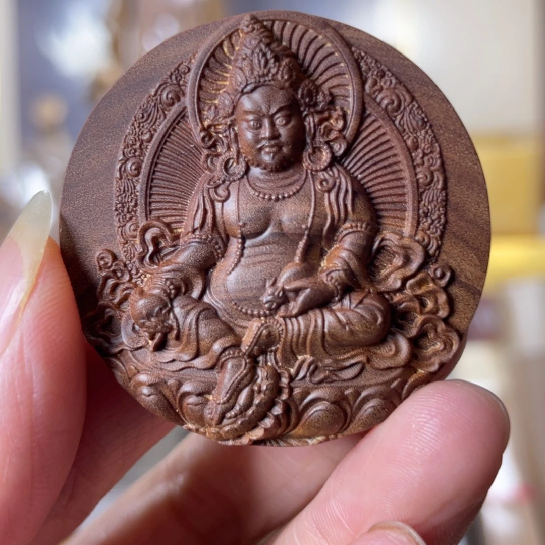 檀香木吊坠?****?老山檀香老料横纹黄财神