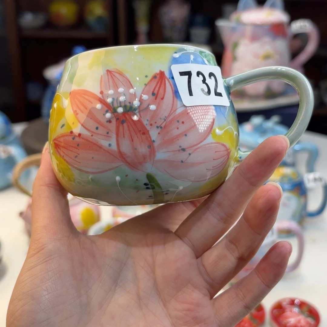 嘟***景德镇手绘高温釉下彩陶瓷茶具
