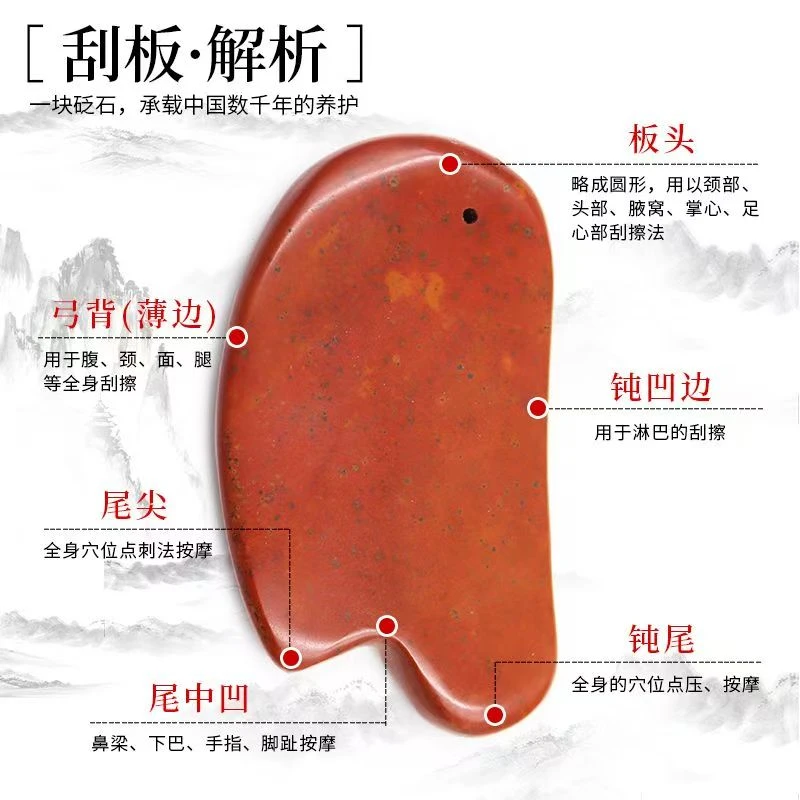 【泗水砭石坊】肩颈疏通面部刮痧提拉圆形砭石刮痧板家用通经美容板