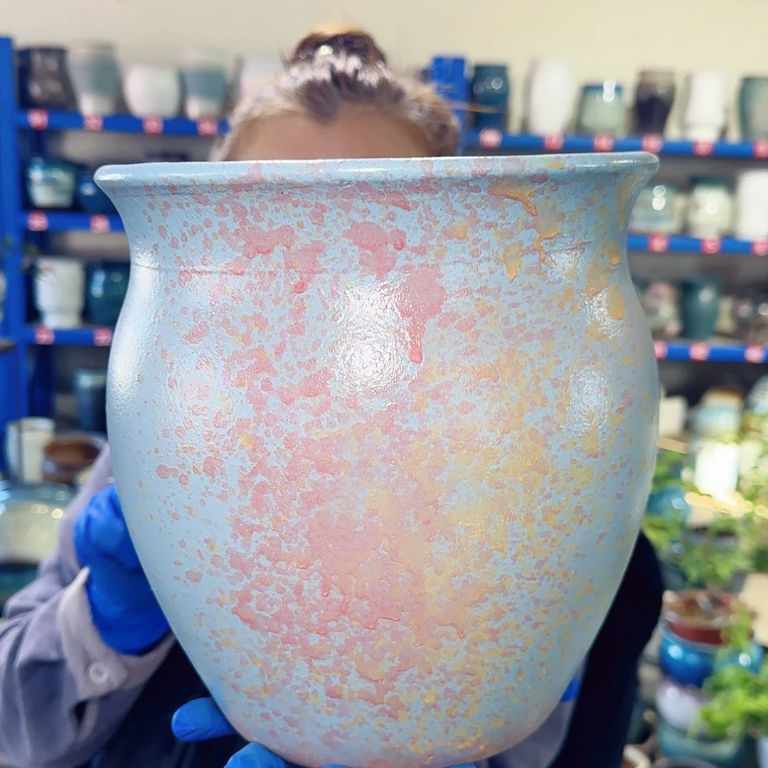 紫砂花盆高23口22