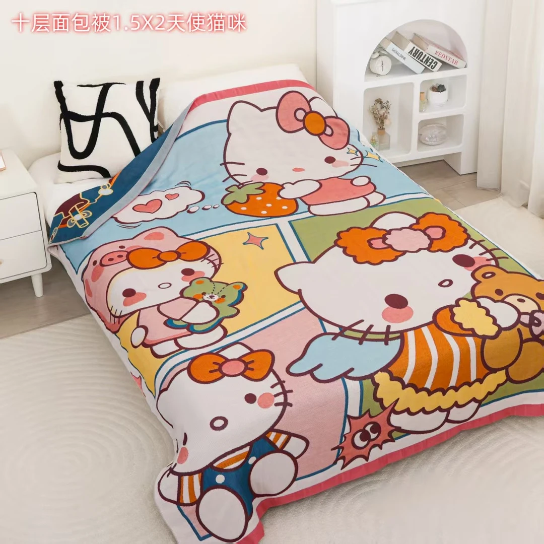 【天使猫咪】  150*200cm 单人全棉云朵棉舒适亲肤面包被