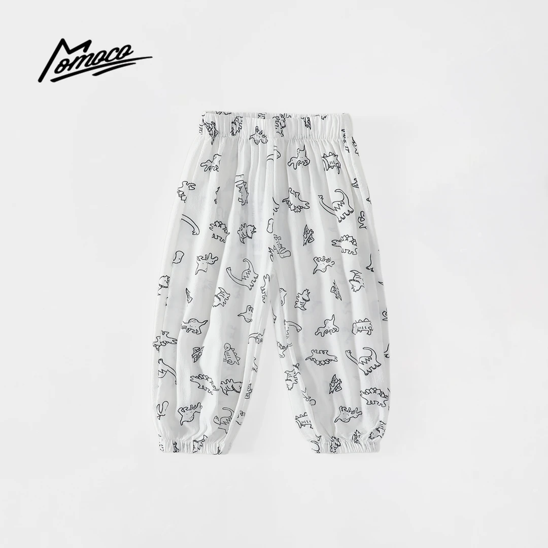 MOMOCO夏季新款男童潮流休闲防蚊裤简约恐龙休闲裤77230354037