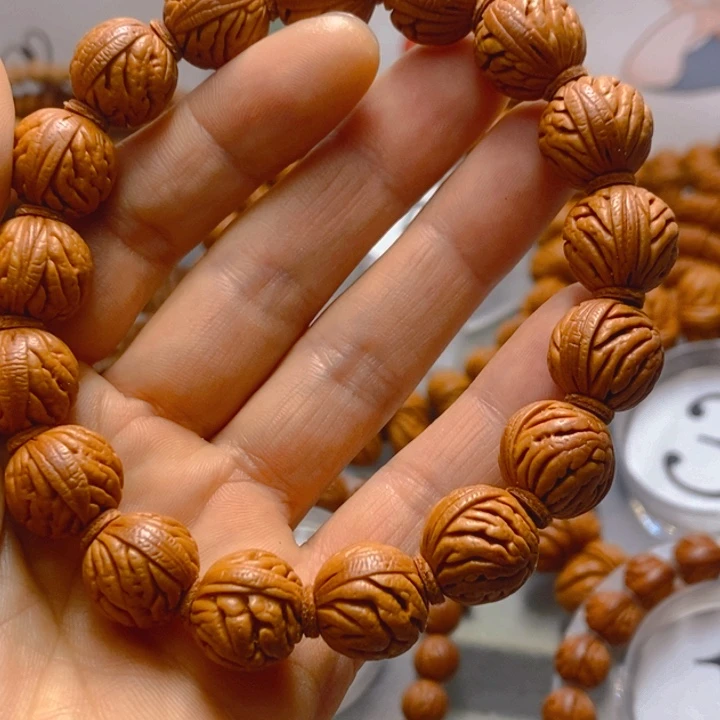 桃核吊坠野生龙纹绣球14