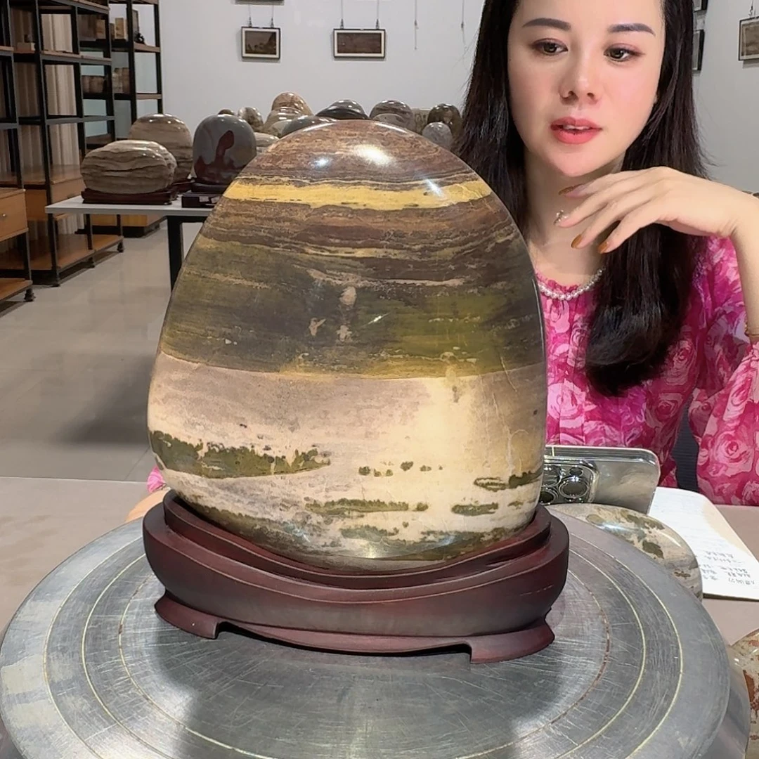 20×19×6 长江画面石摆件