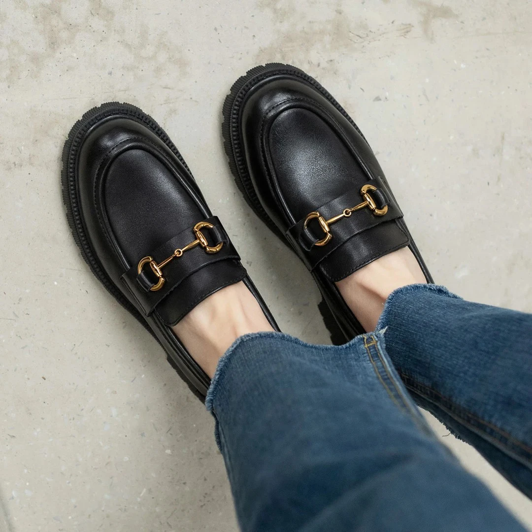 8802春季防磨脚青少年圆头透气乐福鞋英伦风百搭单鞋韩版