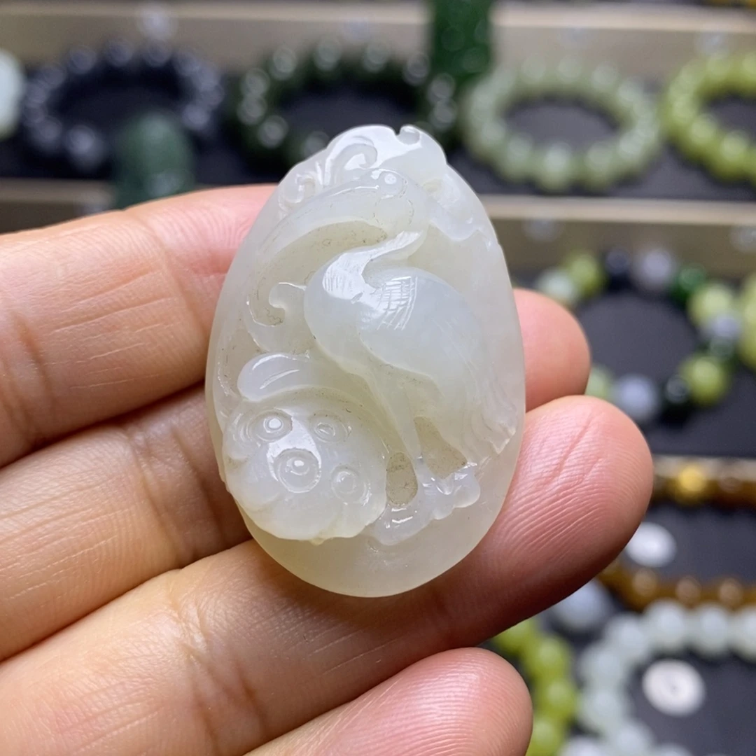 和田玉未镶嵌吊坠(不含链)