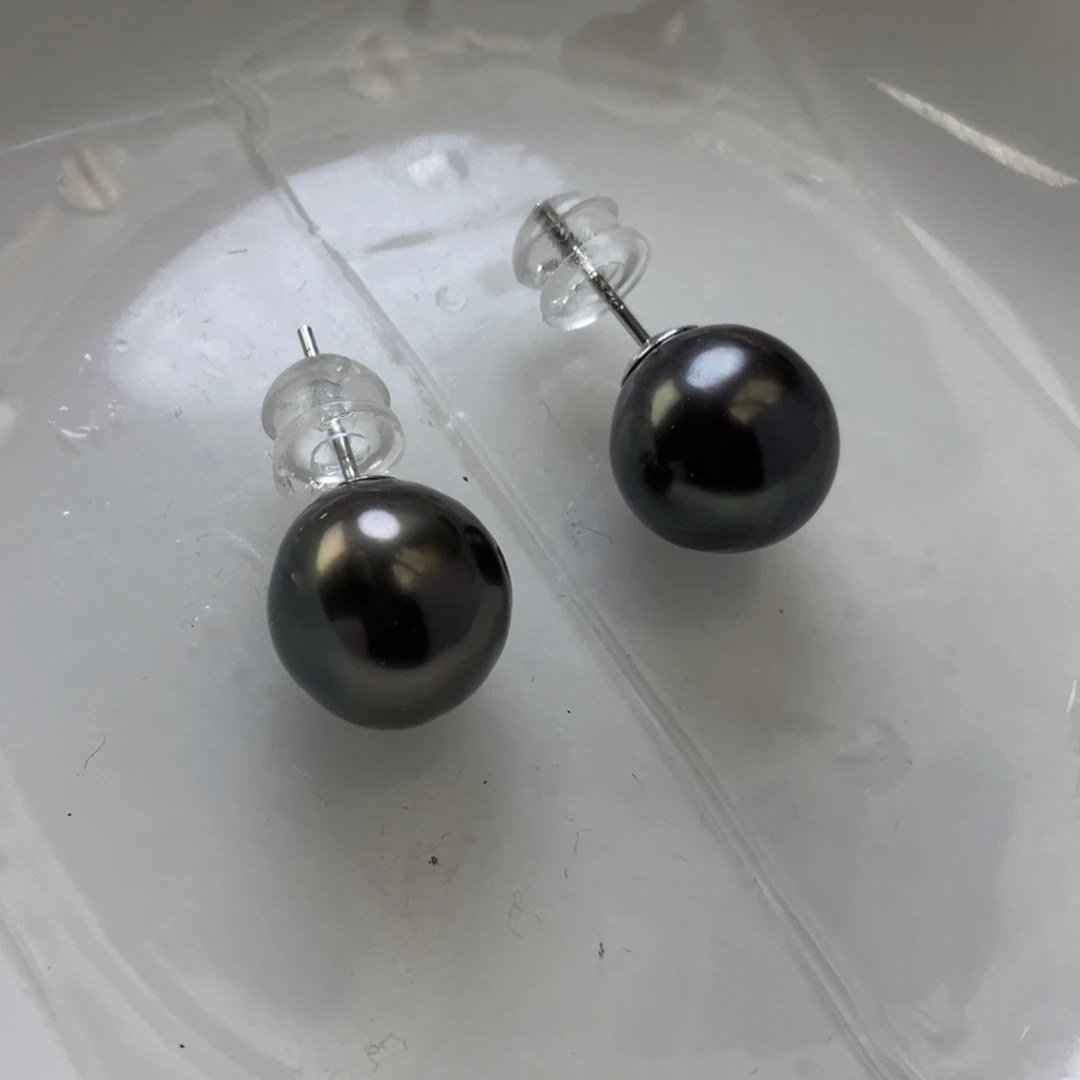银S925镶嵌海水珍珠耳饰