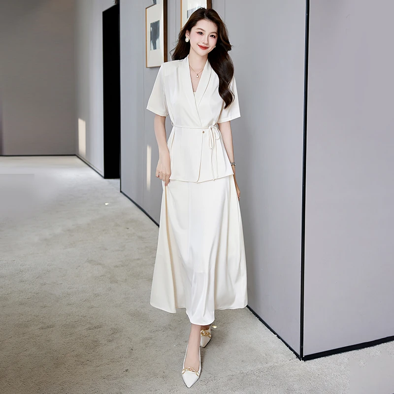 轻职风气质西装套装裙女2025夏季新款高级感优雅大气半身裙两件套
