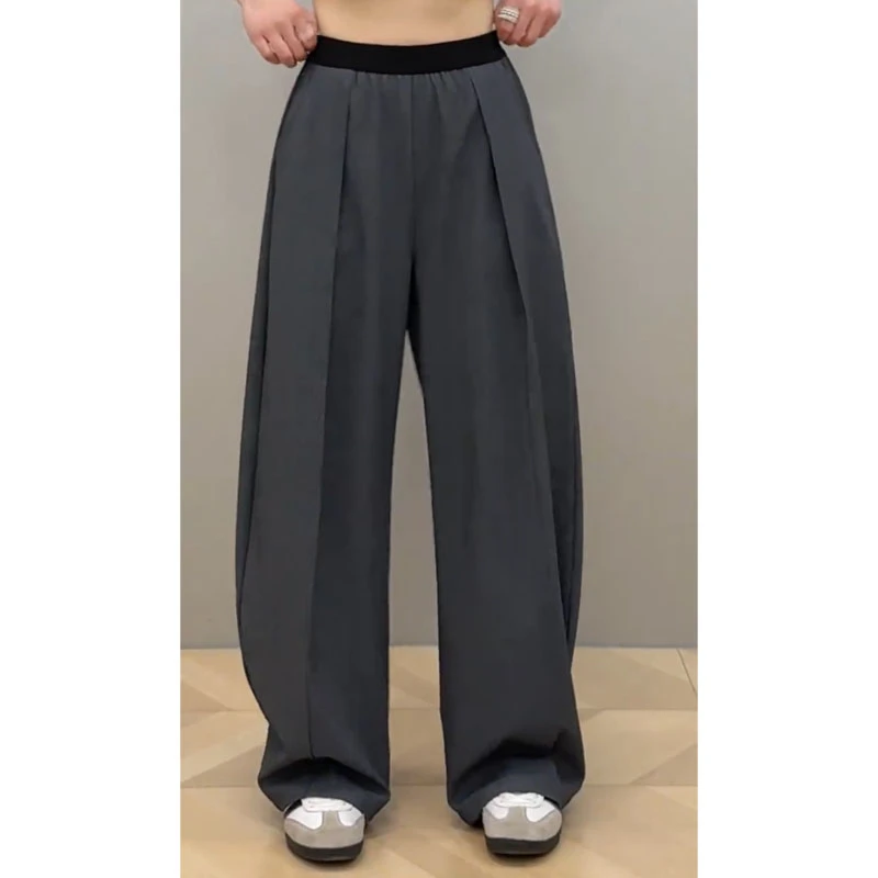 艾塔莉显瘦宽松遮肉休闲裤女春夏新款垂感舒适直筒裤时尚阔腿裤