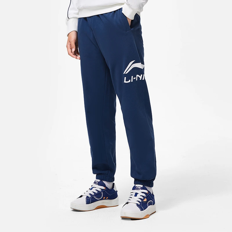 李宁卫裤男大童裤子2025新款女童裤子宽松休闲百搭儿童运动裤长裤