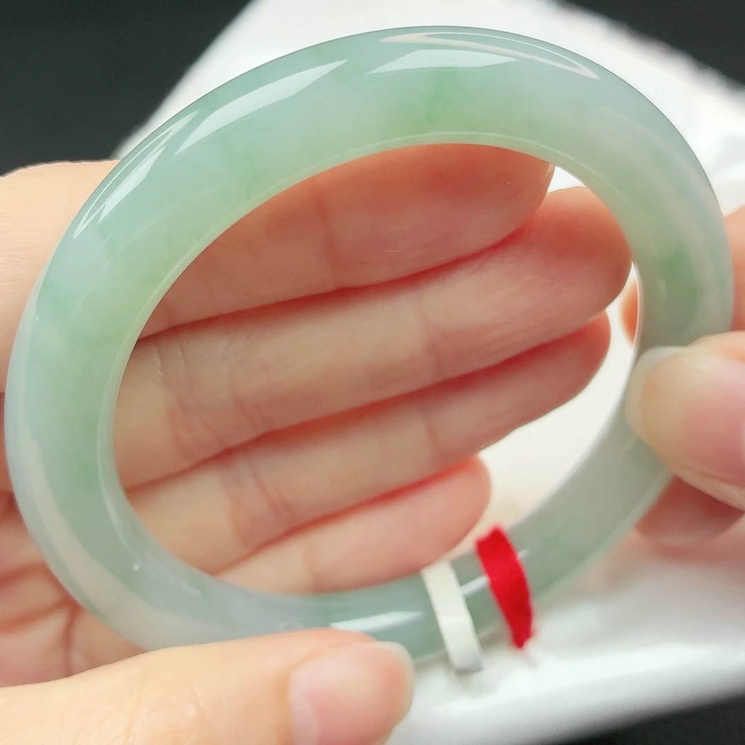 翡翠未镶嵌手镯26号圆条52