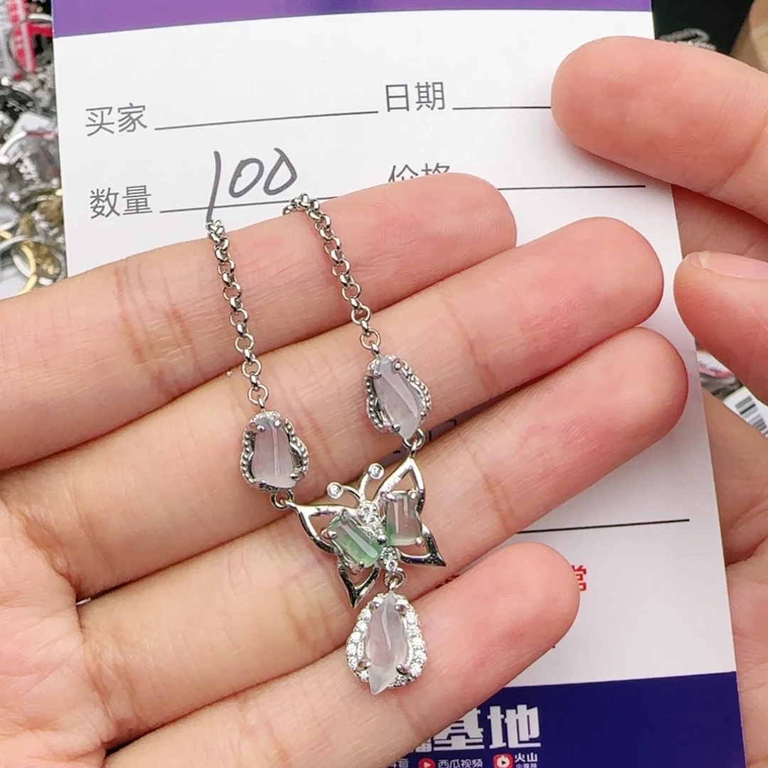 翡翠戒指银S925镶嵌戒指