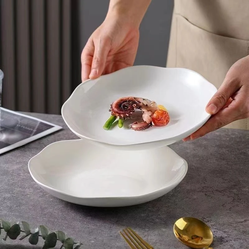 【应州专属】8英寸高骨瓷花瓣盘牛排盘4只