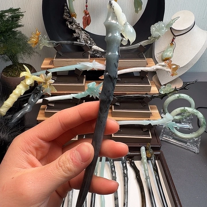 蛇纹石玉未镶嵌发簪