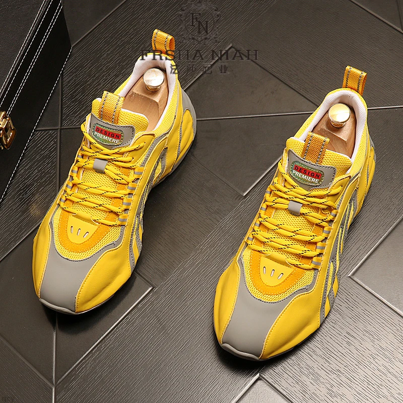 法莎尼亚男鞋新款潮流时尚增高厚底老爹鞋透气防滑百搭运动休闲鞋