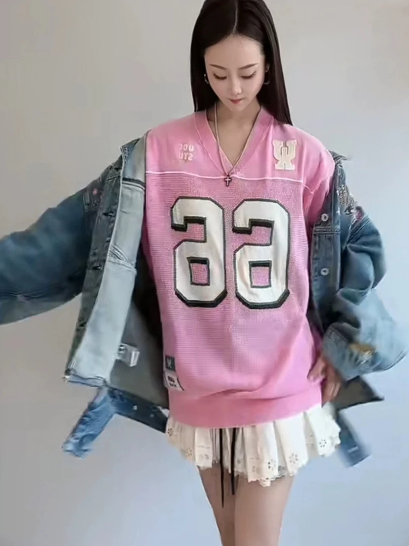 尾～2025夏季新款手钩绣花毛针织衫宽松T恤