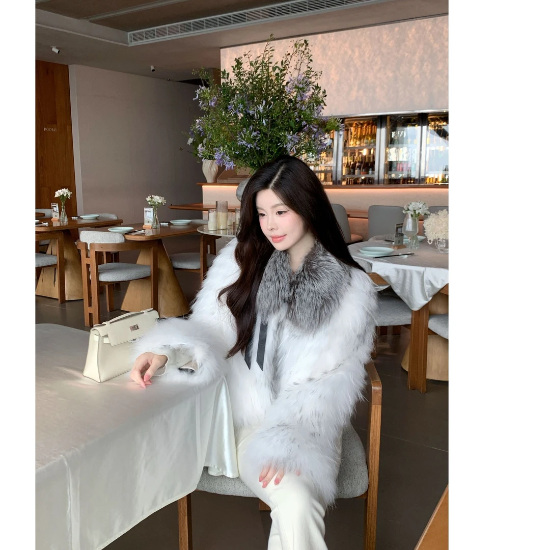 【Eman】迷雾柏林 2026秋冬季设计师网红纯欲风貉子毛银狐短外套女