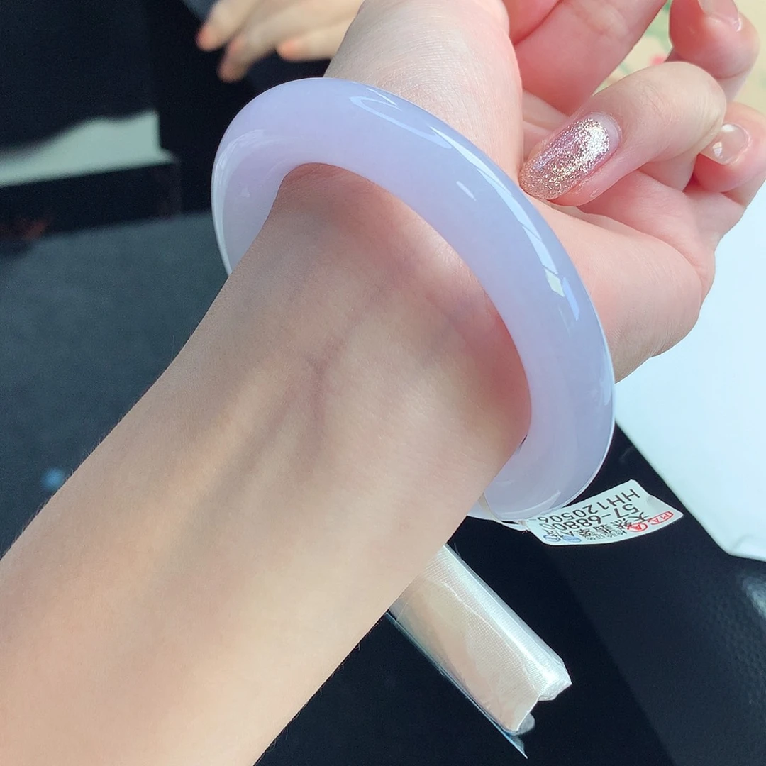 未镶嵌手镯翡翠天然A货翡翠55/56冰紫一步到位紫霞仙子