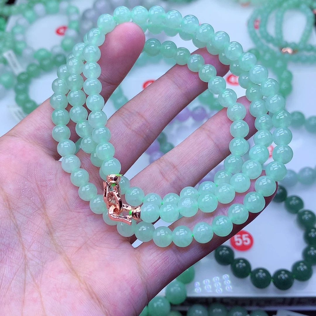 翡翠未镶嵌毛衣链卡6.7