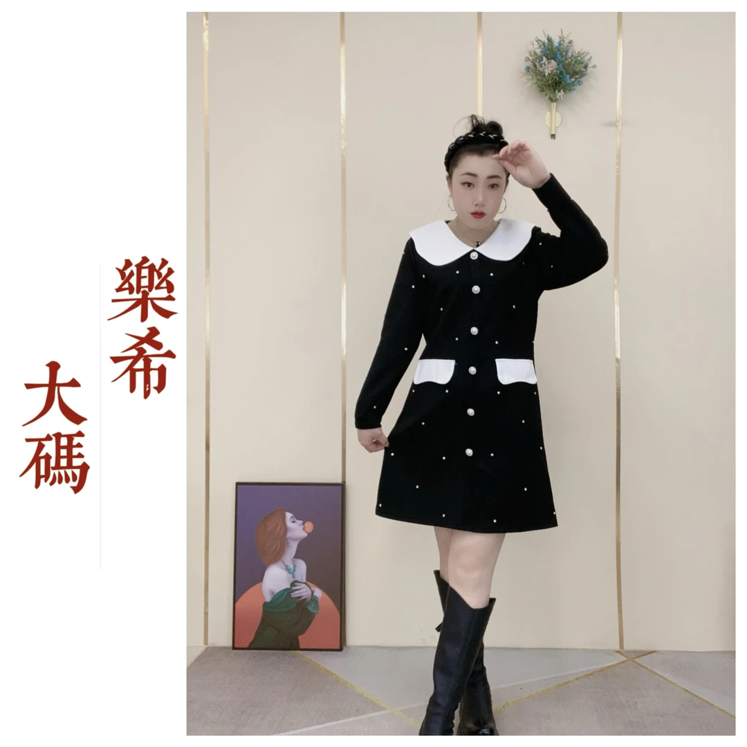 乐希大码法式春季新款气质香风减龄显瘦收腰2025小众连衣裙