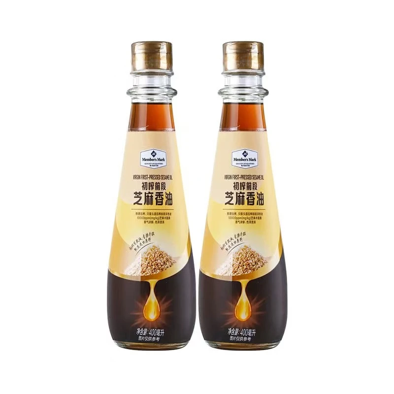 ❤山姆会员代购：初榨前段芝麻香油400ml*2