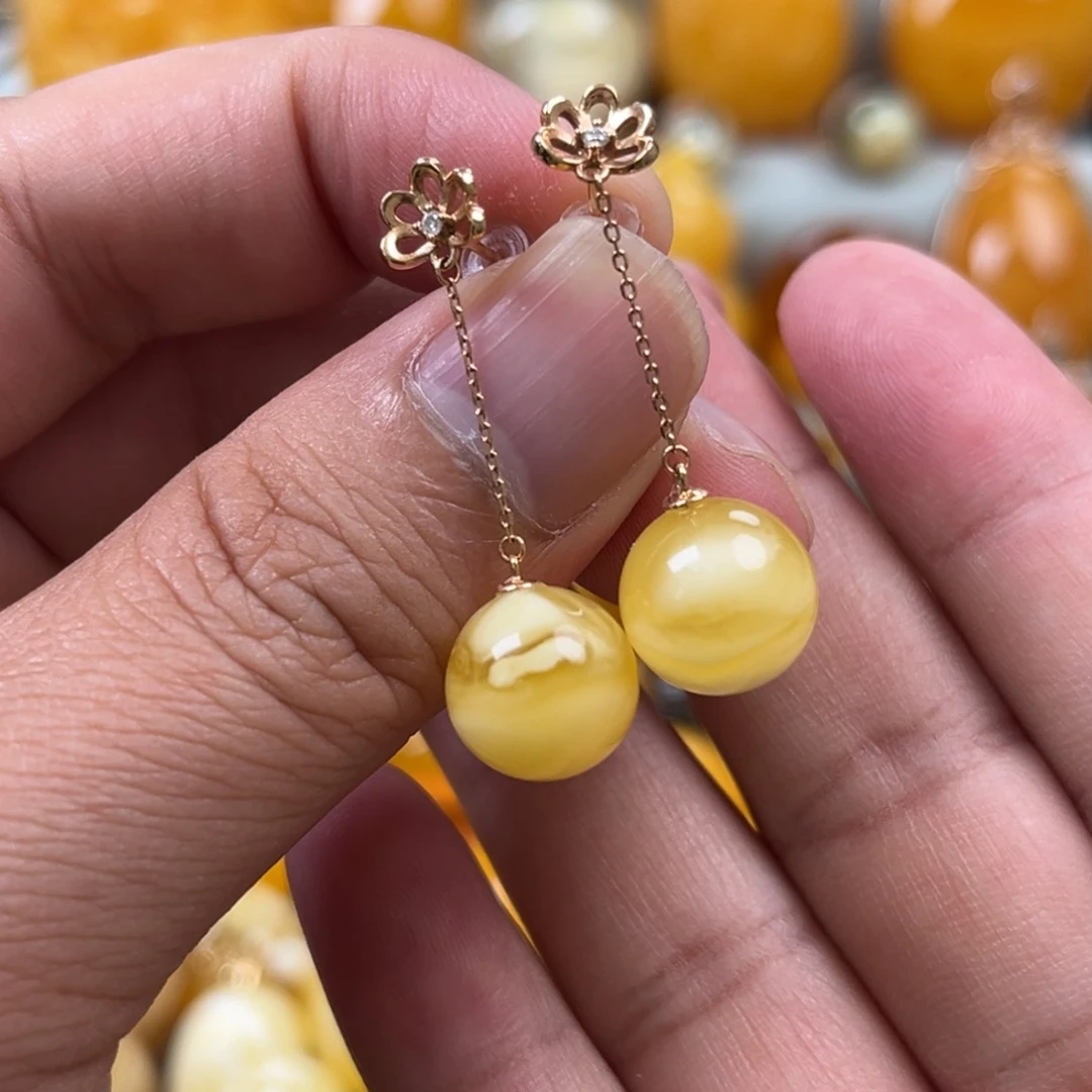 蜜蜡18K金镶嵌珠宝奇石