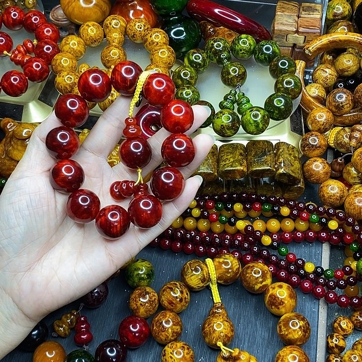 松木琥珀木文玩手串