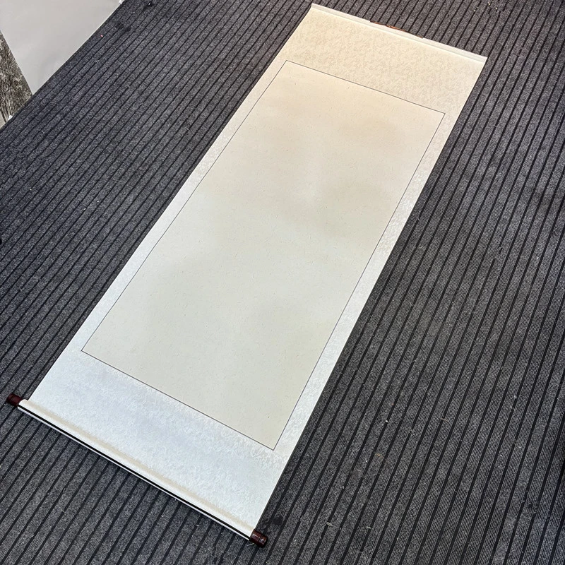 水墨景甄选[加厚金丝麻]四尺整张空白卷轴书法国画作品级纸