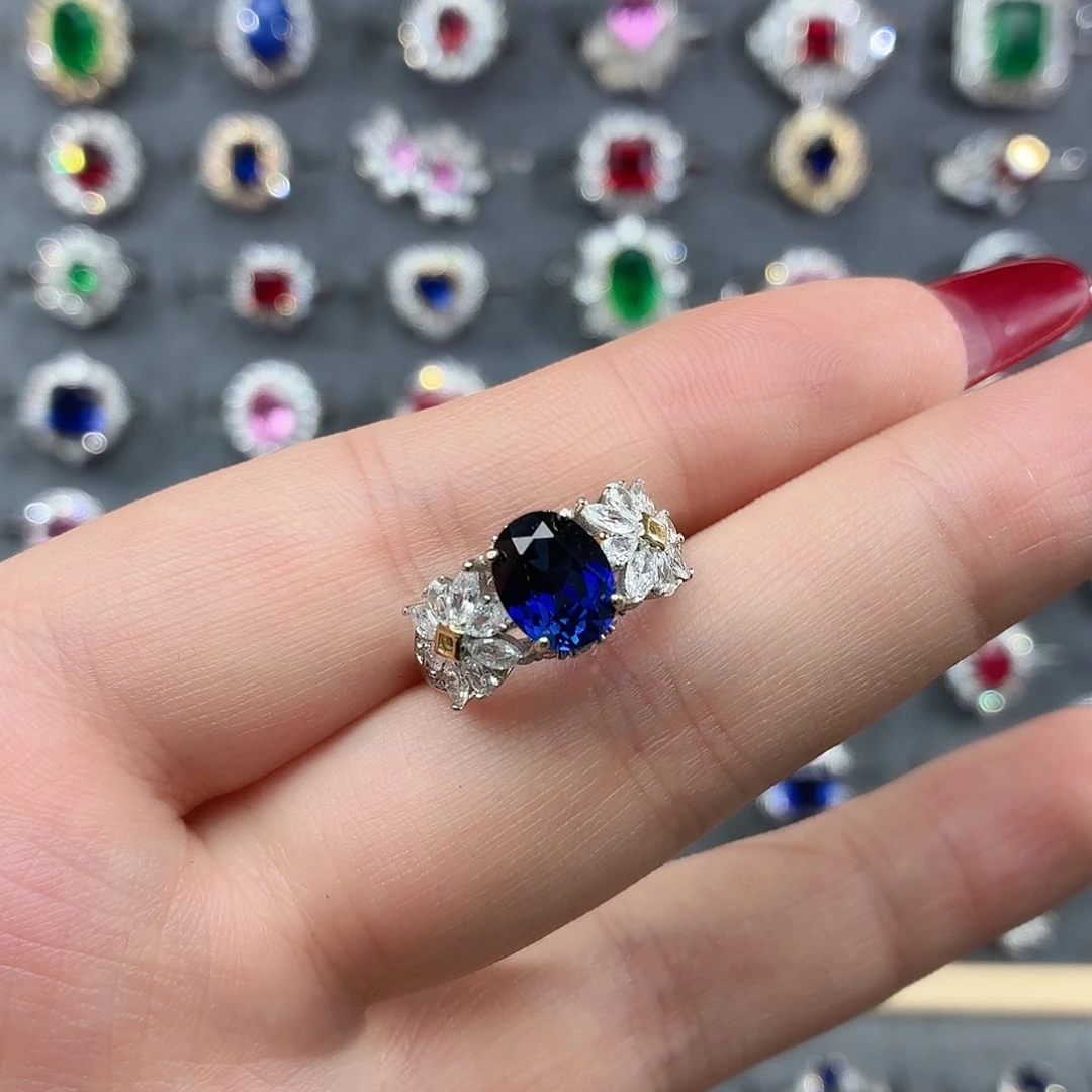 925银培育皇家蓝色宝石