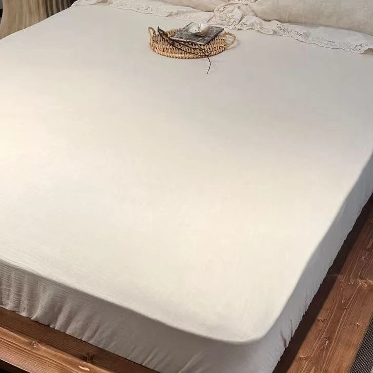 【超级红】法式棉麻床笠纯色单品