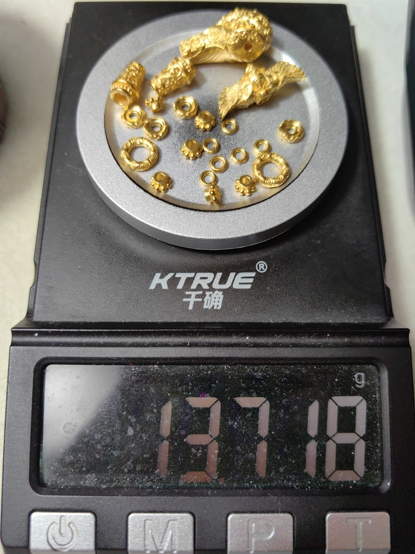 足金999三通万向轴背云弟子珠黄金手串配饰