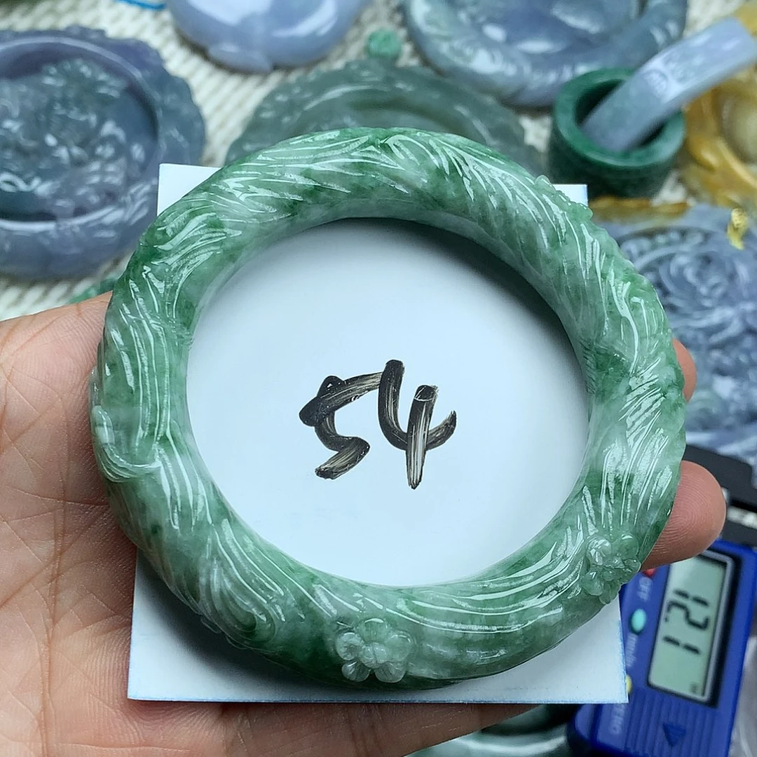 翡翠未镶嵌手镯天然翡翠54.6